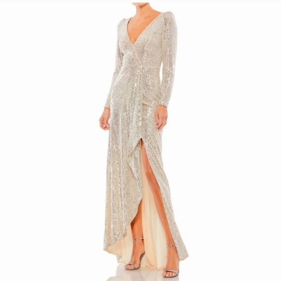 Illena for Mac Duggal silver sequin gown - Picture 10 of 12